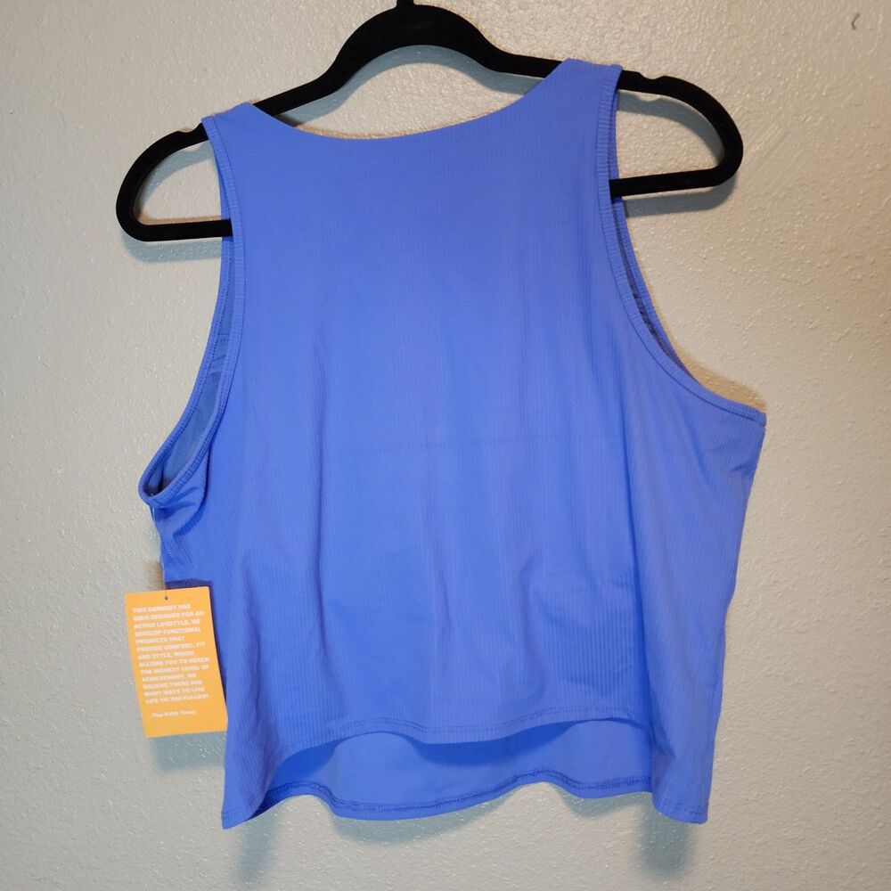 NWT Avia Periwinkle Ribbed Keyhole Crop Activewear Tank Top 3XL